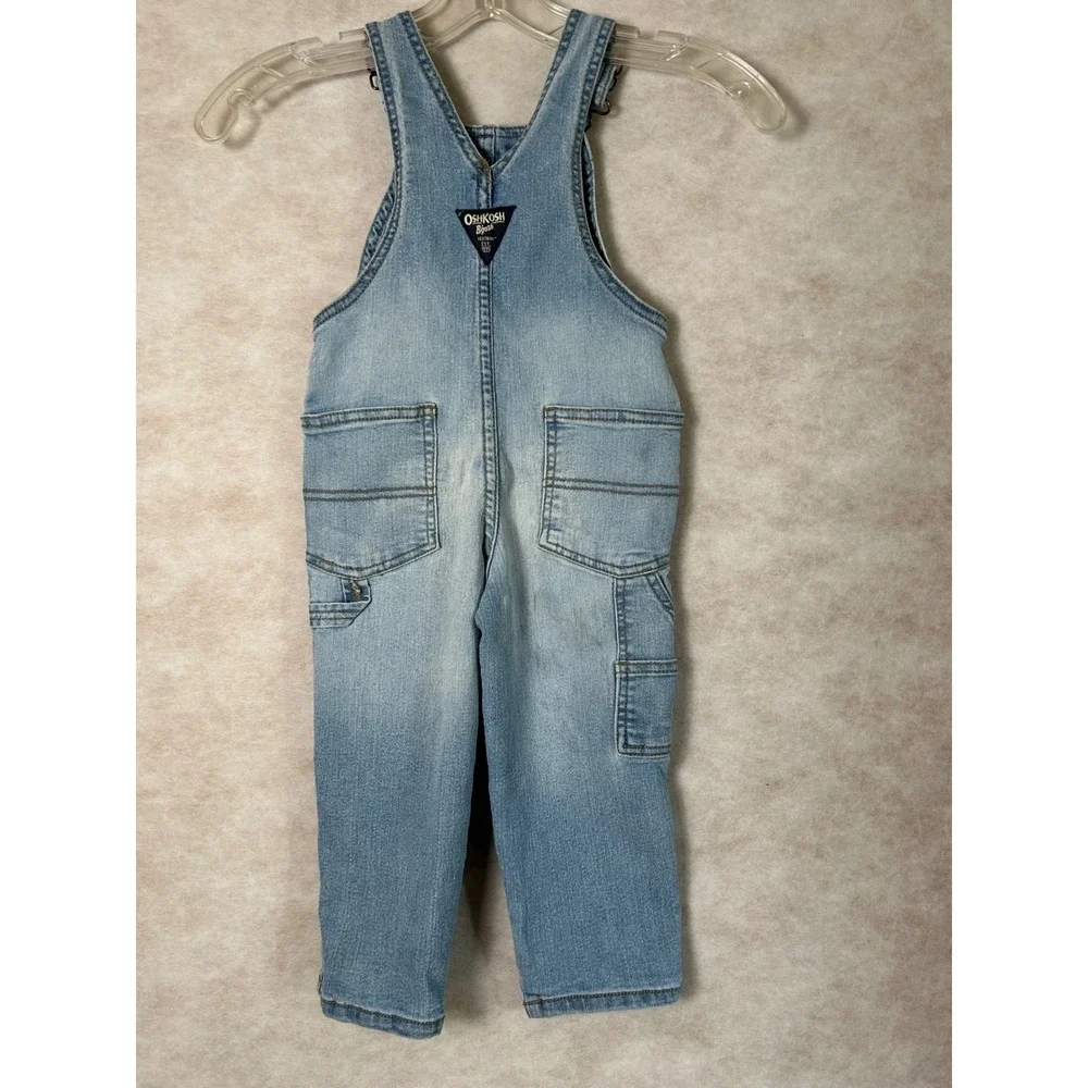 OshKosh Bgosh Kids Light Wash Denim Carpenter Overalls 2T OSH11771-SSI